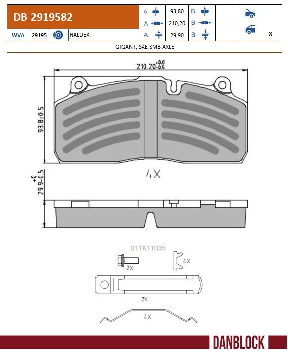 Set placute frana,frana disc DB 2919582 DANBLOCK